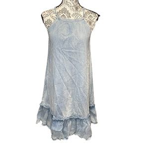 Cosygal Women's Summer Loose Backless Spaghetti Strap Tiered Mini Dresses